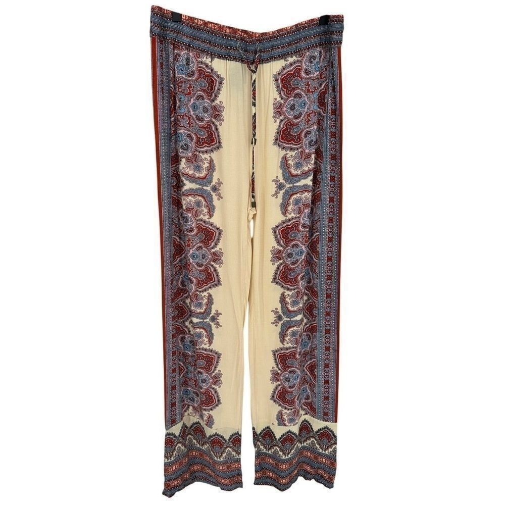 Cynthia Rawley‎ Bohemian Paisley Rayon Flowy Pants Size Large